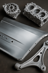 Aluminum alloy automotive parts showcasing strength and durability