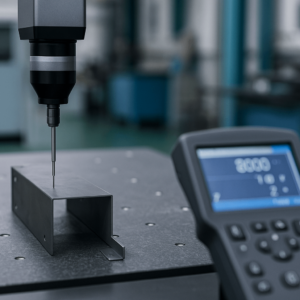 dimensional inspection using CMM on custom sheet metal part