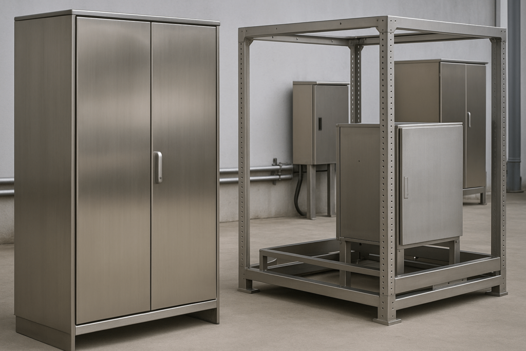 industrial cabinets and metal structures manufactured with 304 stainless steel
