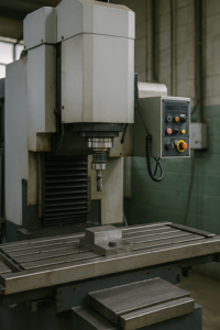 Vertical milling machine (VMC) used for custom metal parts in China