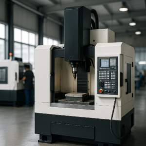 Vertical CNC milling machine in a modern Chinese machining workshop
