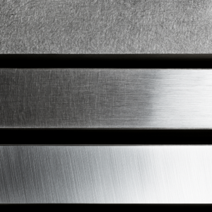 Machined metal surfaces showing different Ra surface finish levels