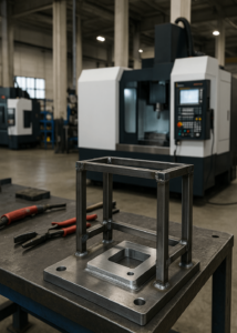 Hybrid manufacturing process combining sheet metal fabrication and CNC milling
