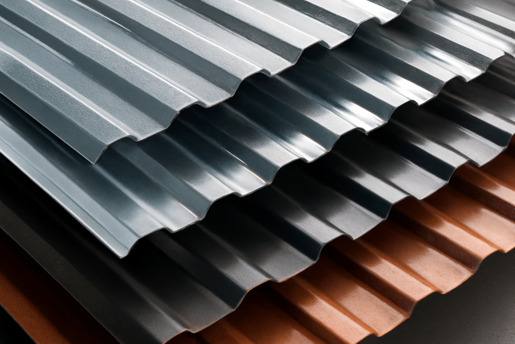 Different metal substrates for corrugated roofing panels