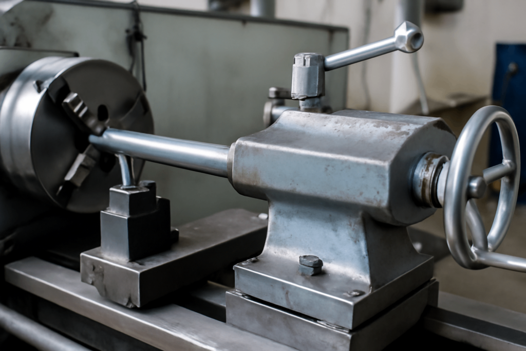 lathe machine with tailstock support for rigid turning