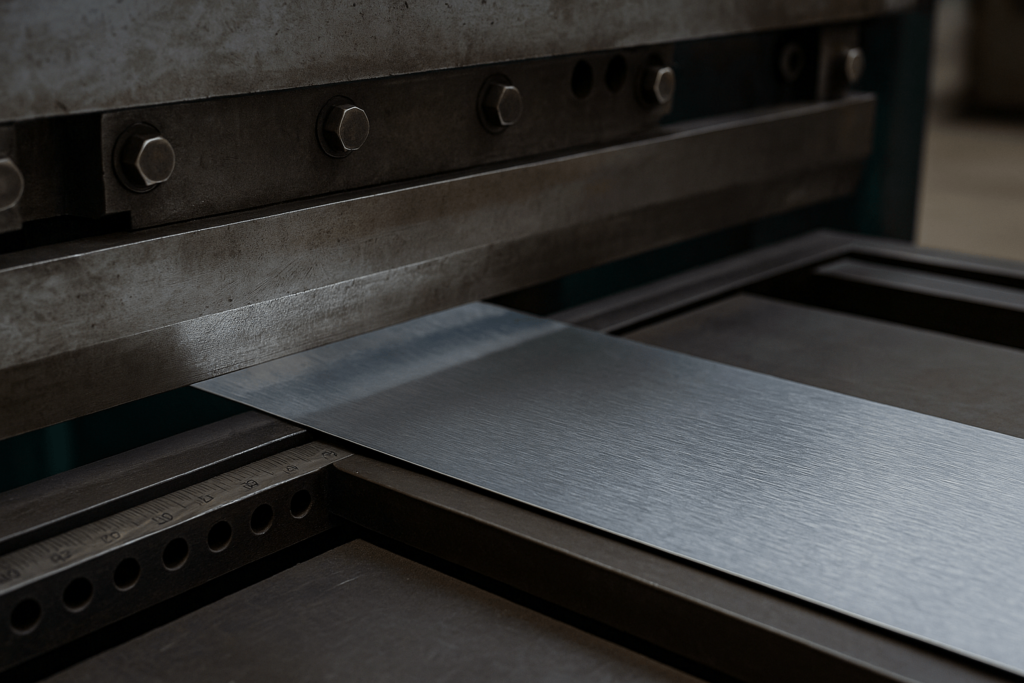 Guillotine shear clamping tin sheet for straight-line industrial cutting