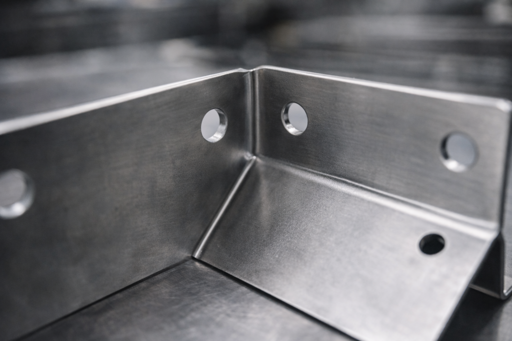 Holes near bend line on formed sheet metal part