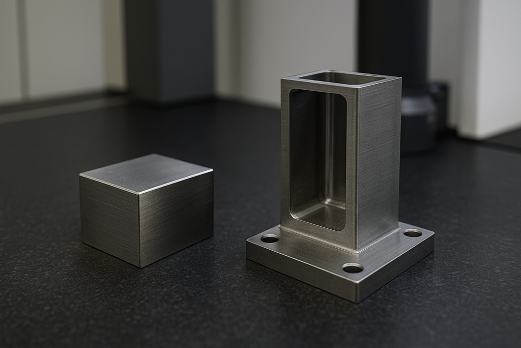 Comparison of simple and complex CNC machined steel parts