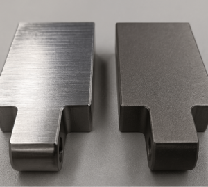 Steel CNC parts showing different surface finishes after machining