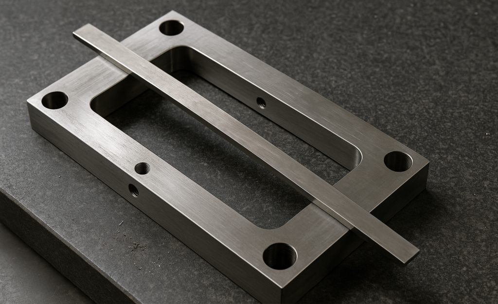 Residual stress distortion in CNC machined steel parts