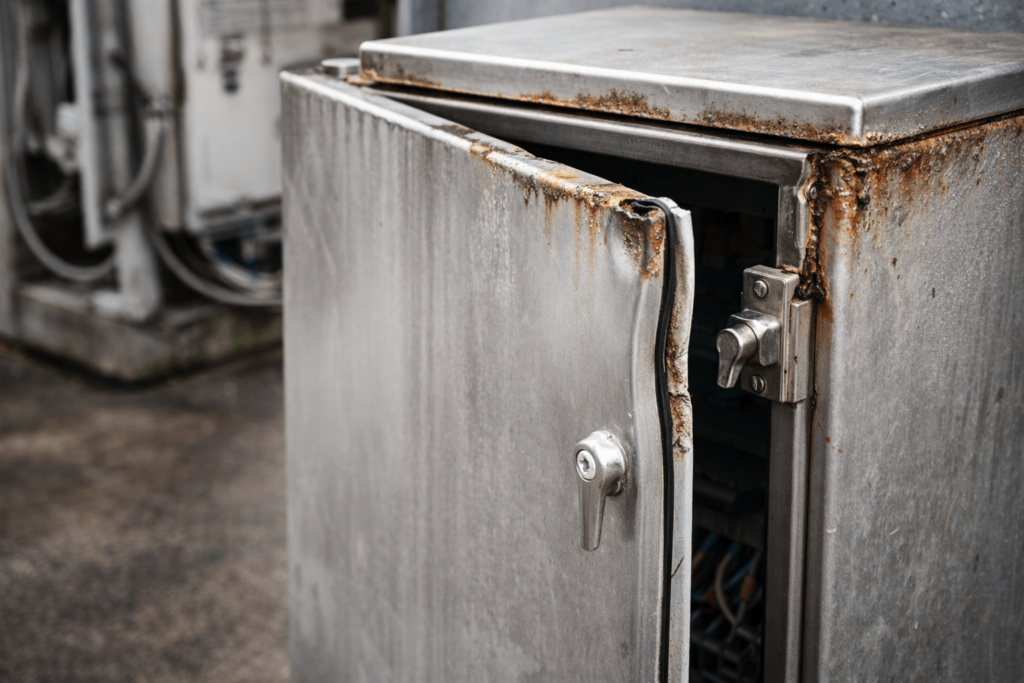 sheet metal enclosure corrosion and deformation after installation