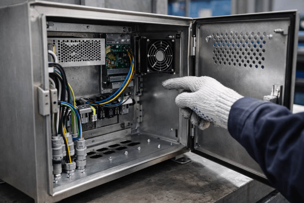 metal electronic enclosure internal layout and airflow design