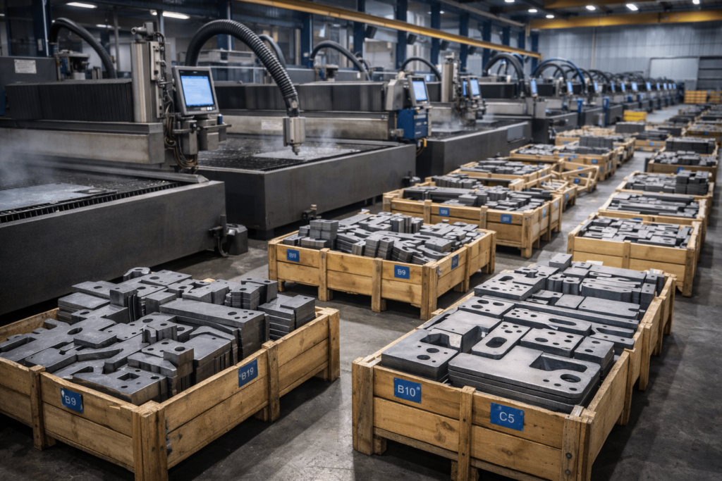 water jet cutting production workshop for wholesale metal orders