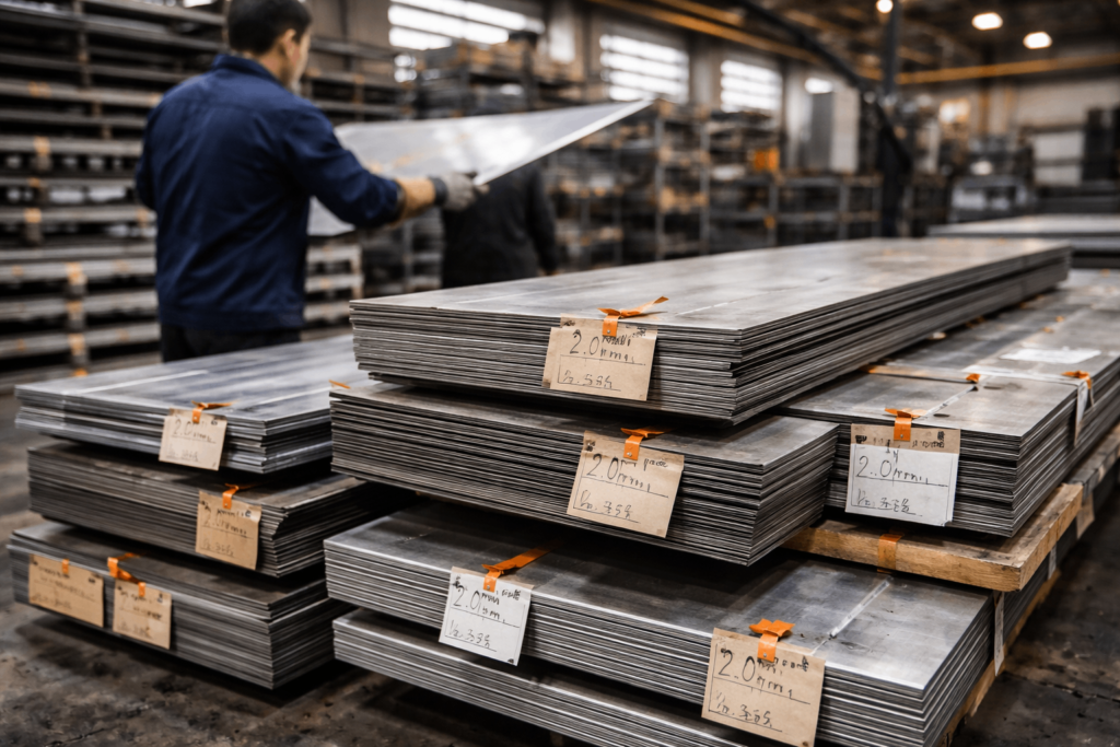 Sheet metal material batches with thickness and grade variations