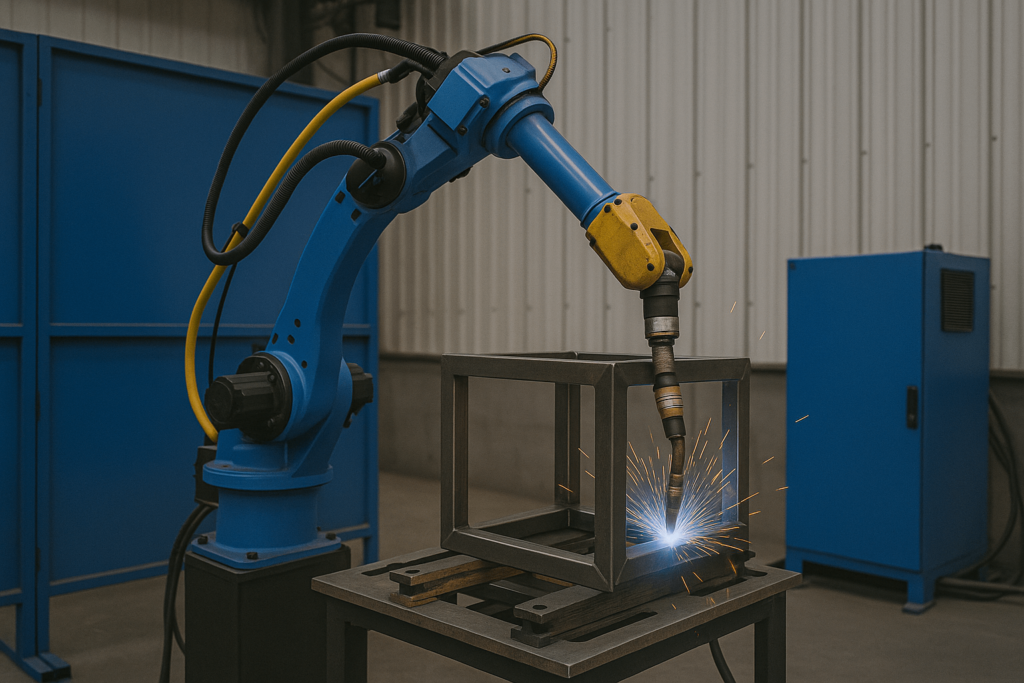 Robotic welding system improving batch stability and manufacturing efficiency