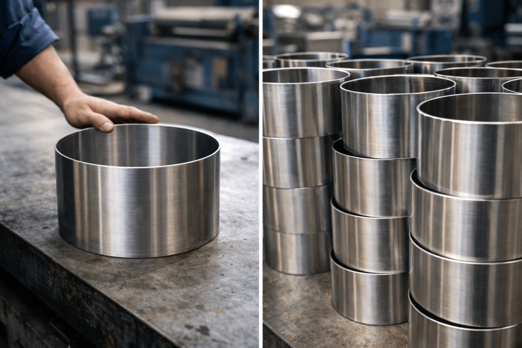 Sheet rolling samples versus batch production consistency comparison