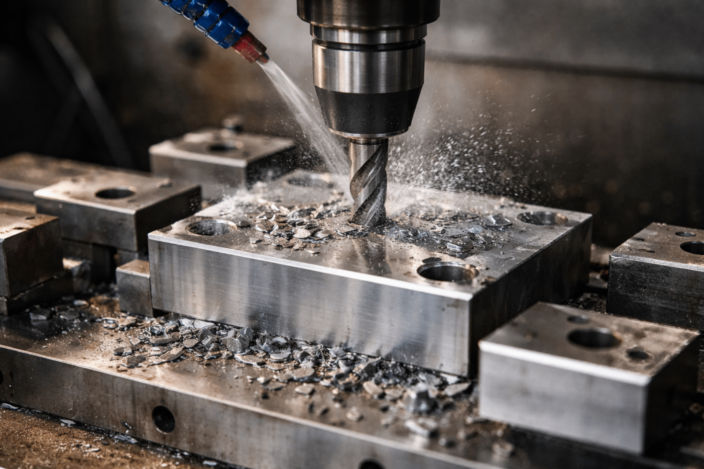 Heat concentration during titanium CNC machining process