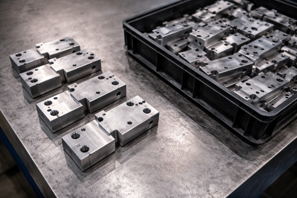 Prototype versus batch production machined metal parts