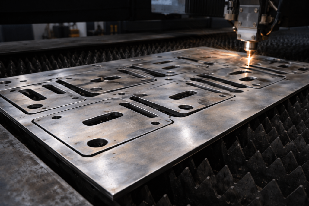 Thermal effects after stainless steel laser cutting on metal sheet