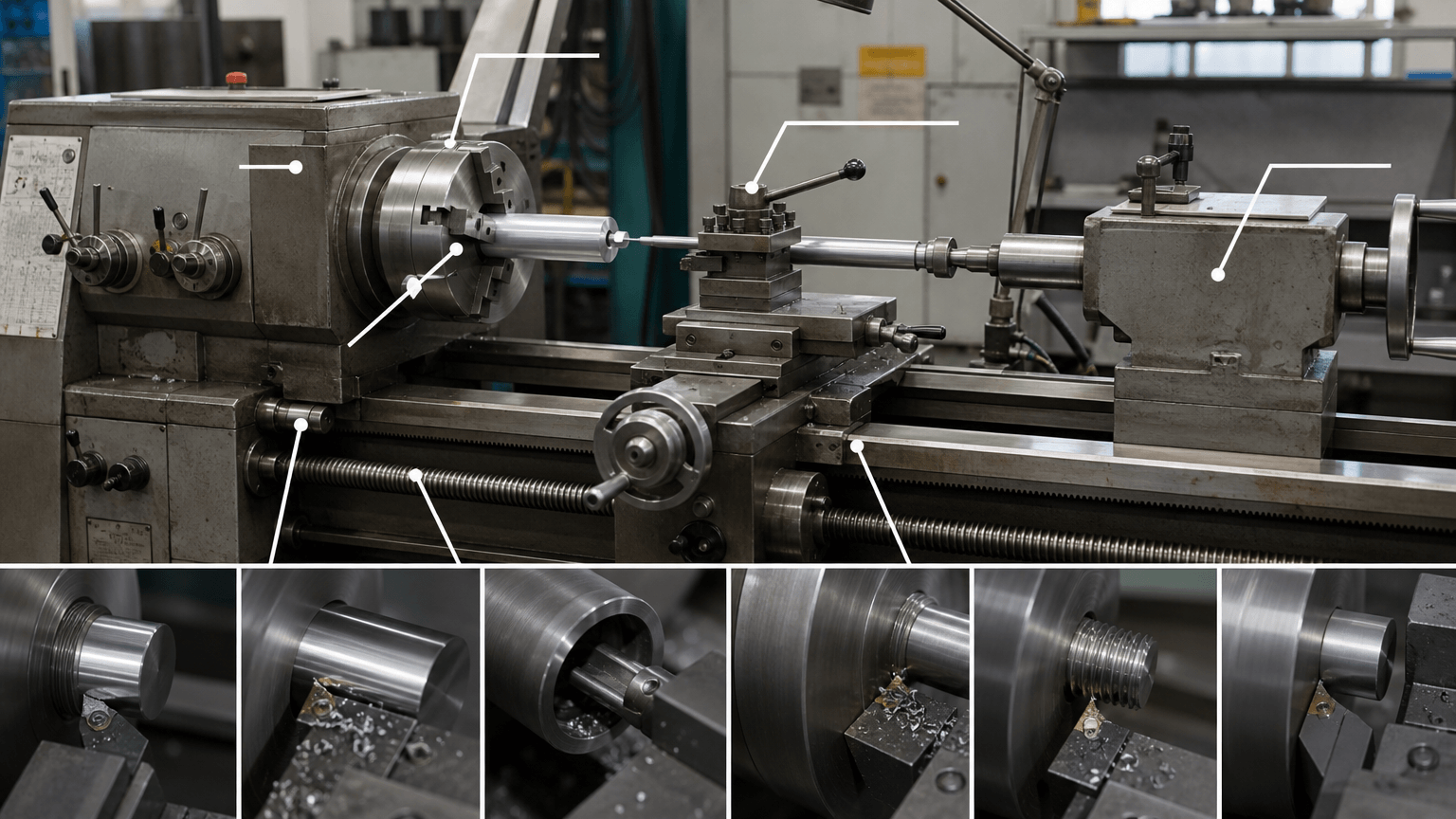 industrial lathe drawing review and fabricated part inspection