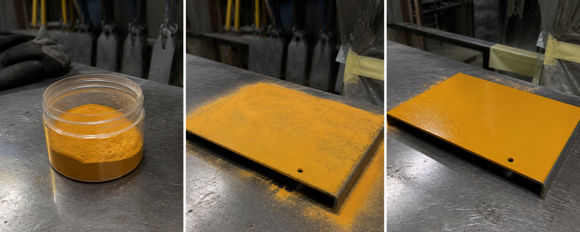 powder coat spray an actual powder drawing review and fabricated part inspection