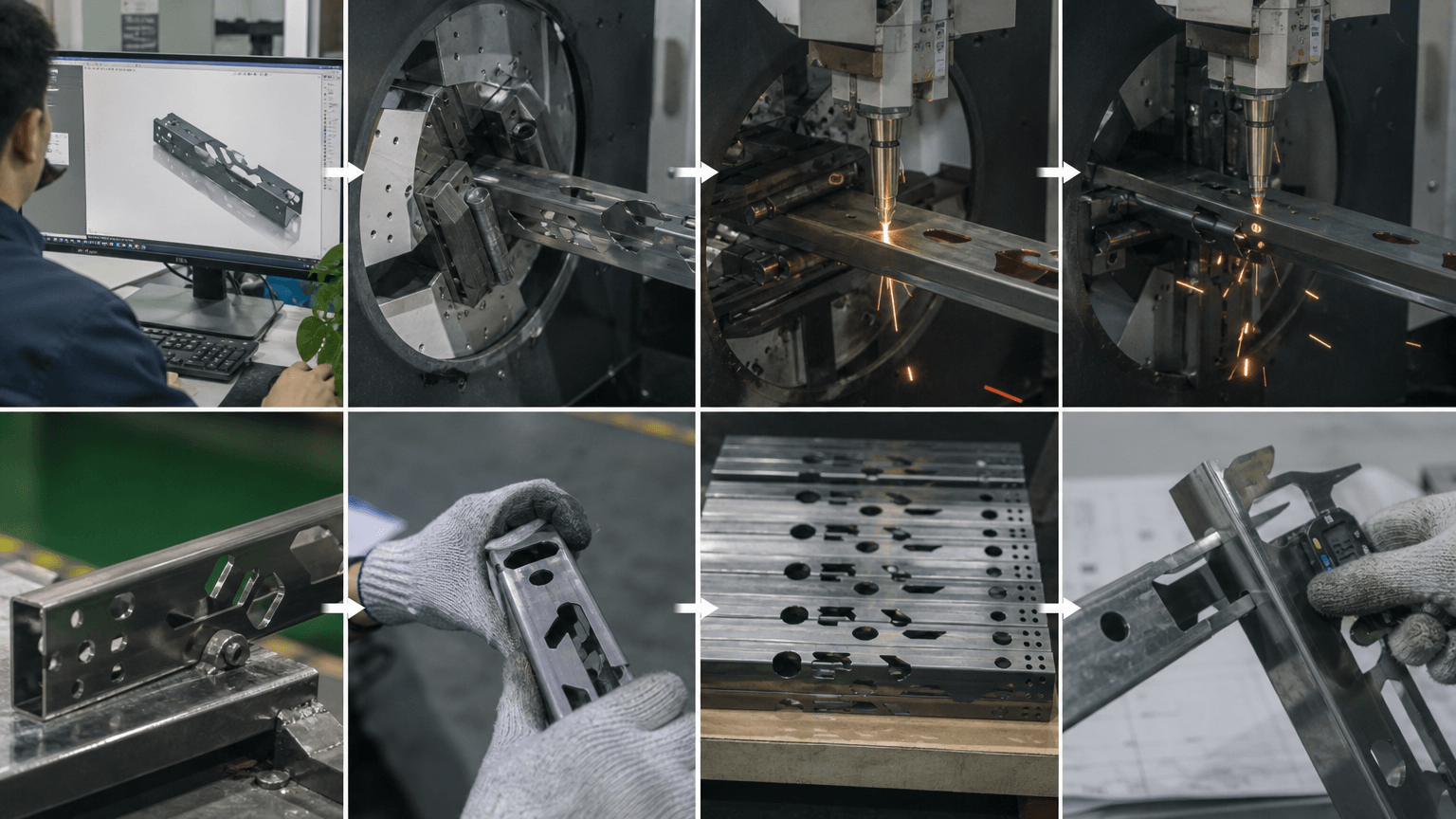 precision tube laser drawing review and fabricated part inspection