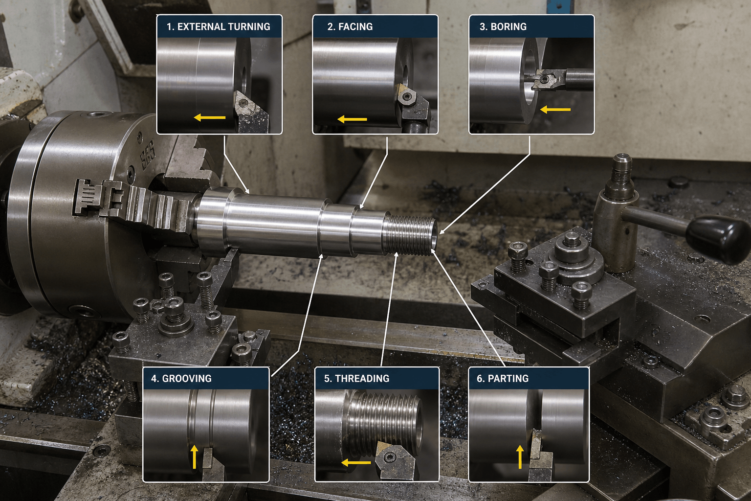 lathes machining drawing review and fabricated part inspection