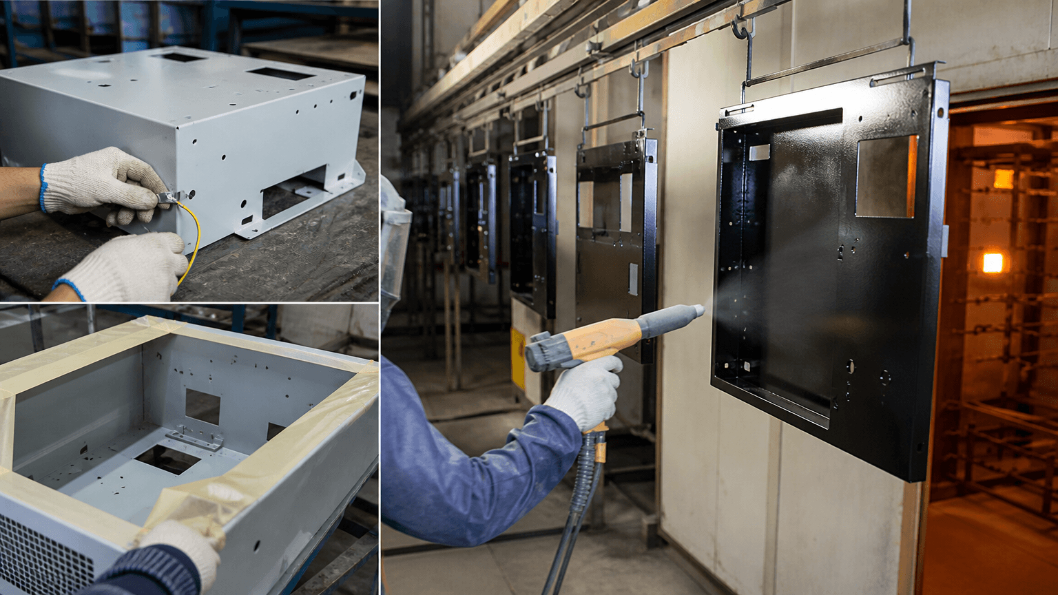 shiny powder coat drawing review and fabricated part inspection
