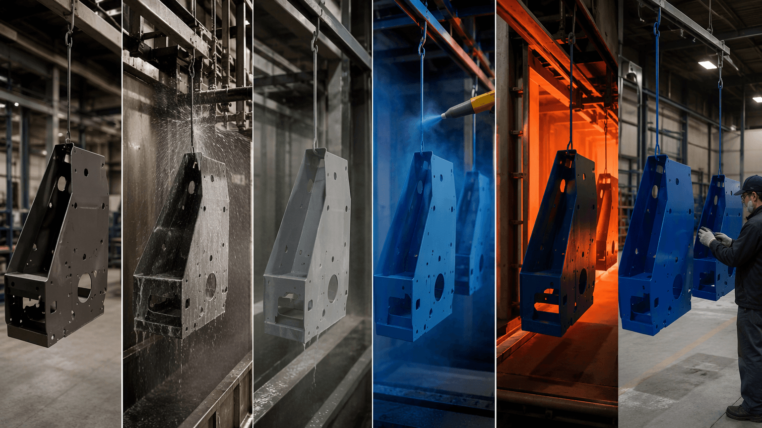 powder coating process steps drawing review and fabricated part inspection