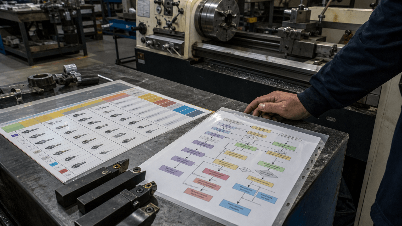 machinist lathe tools production and quality inspection