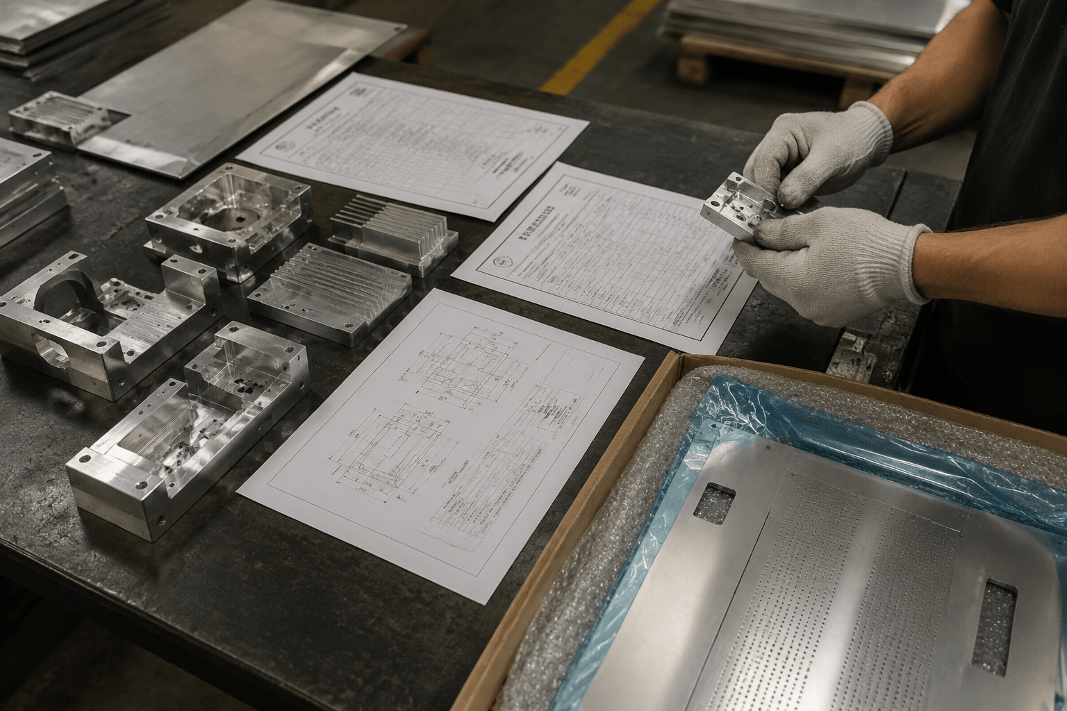 aluminum cnc service production and quality inspection