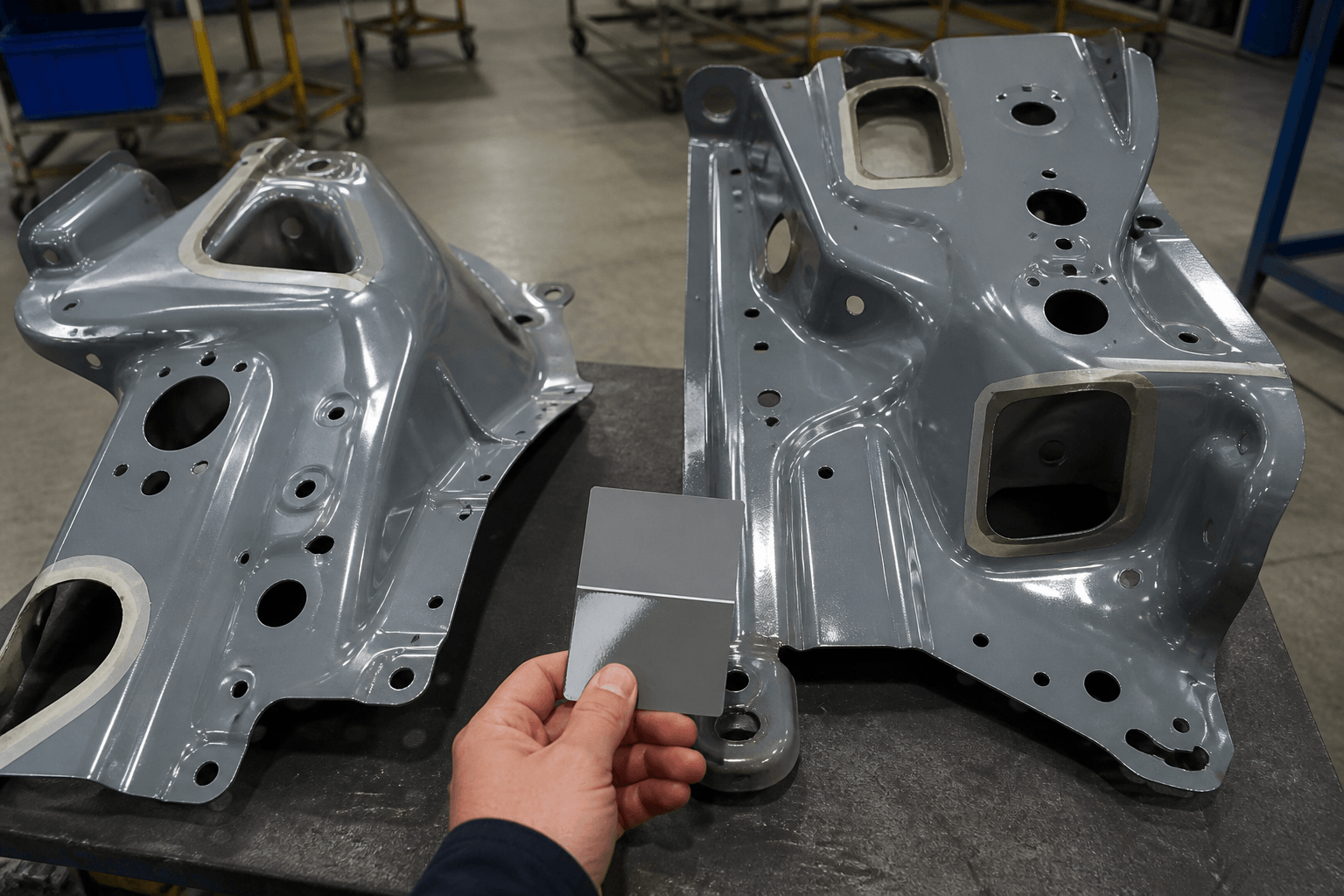 powder coat car production and quality inspection