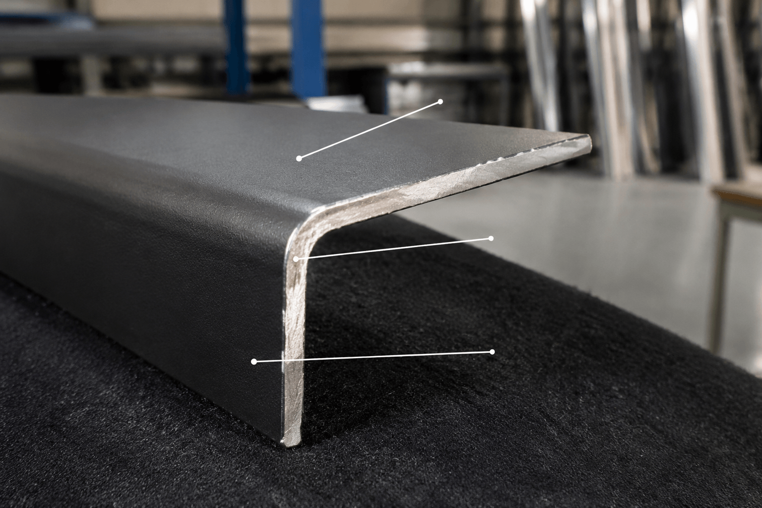 buffing powder coat drawing review and fabricated part inspection
