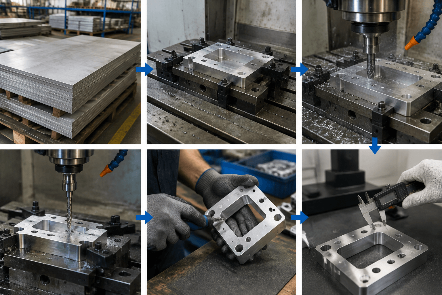 machining of metal parts drawing review and fabricated part inspection