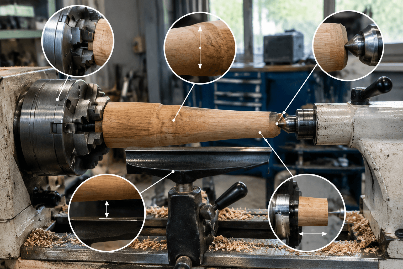 wood on a metal lathe drawing review and fabricated part inspection