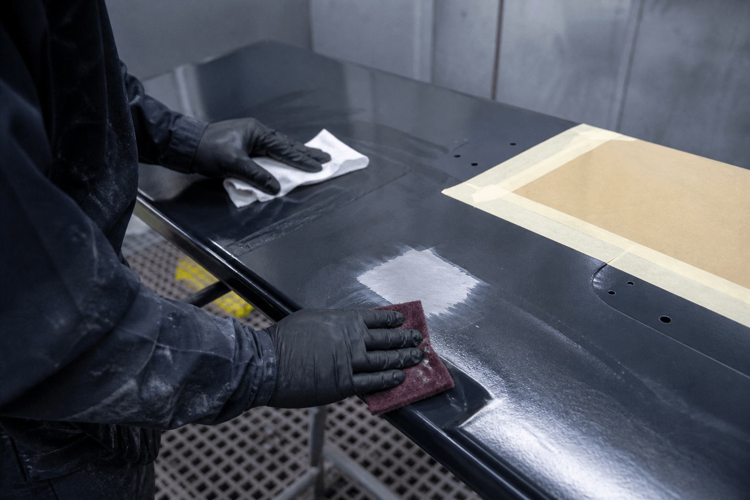 spray paint over powder coated metal drawing review and fabricated part inspection