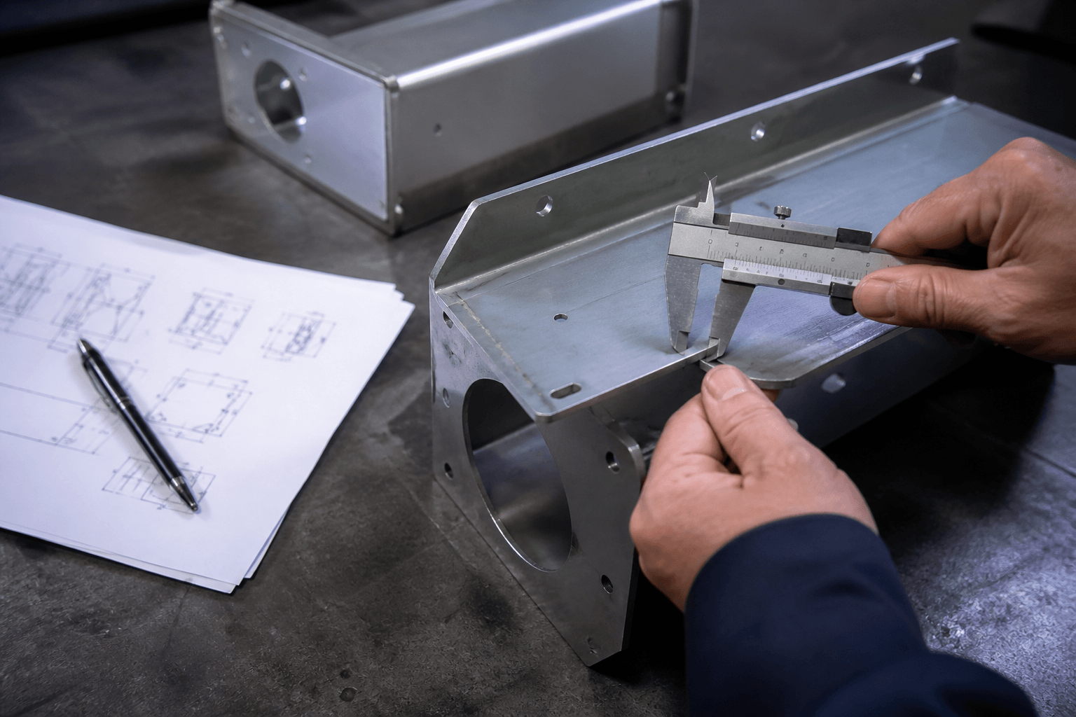 16 gauge sheet metal thickness drawing review and fabricated part inspection