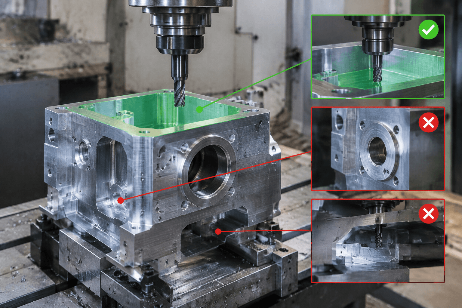 3 axis machine drawing review and fabricated part inspection