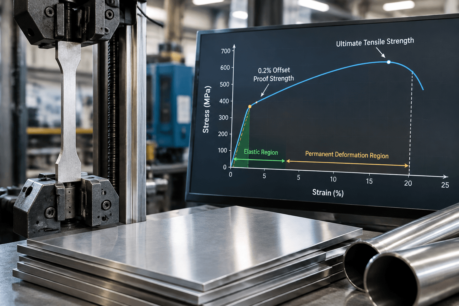 304 stainless steel yield strength drawing review and fabricated part inspection