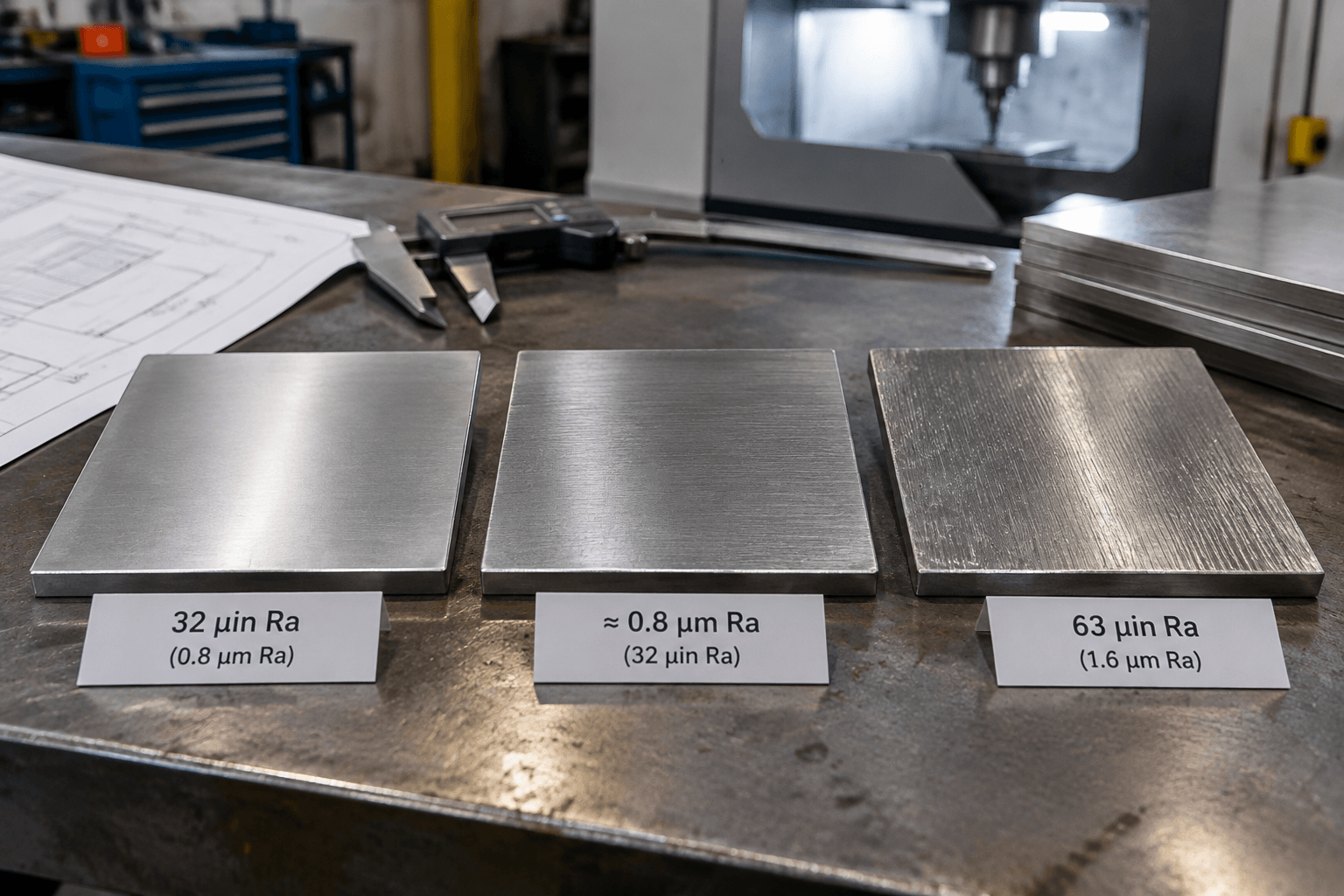 32 machine finish drawing review and fabricated part inspection
