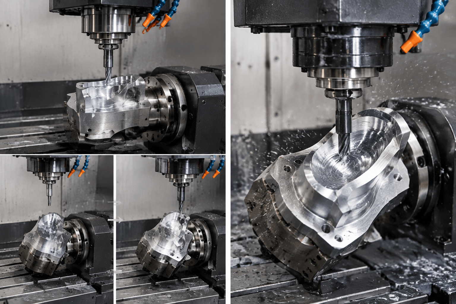 4 axis cnc mill drawing review and fabricated part inspection