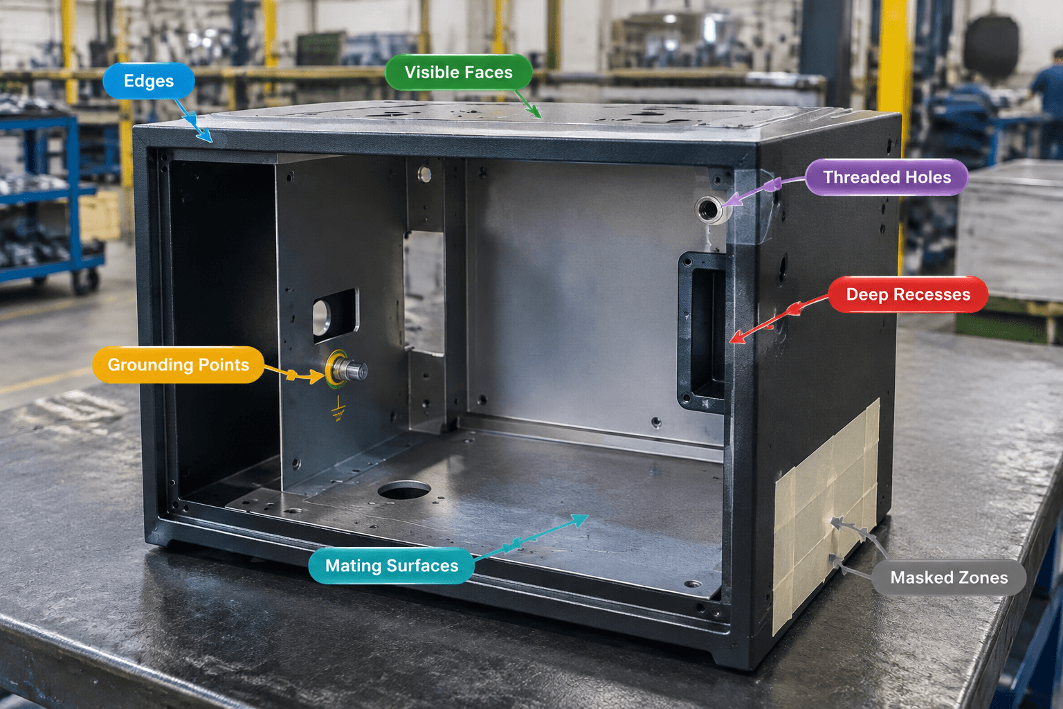 metal powder coated production and quality inspection