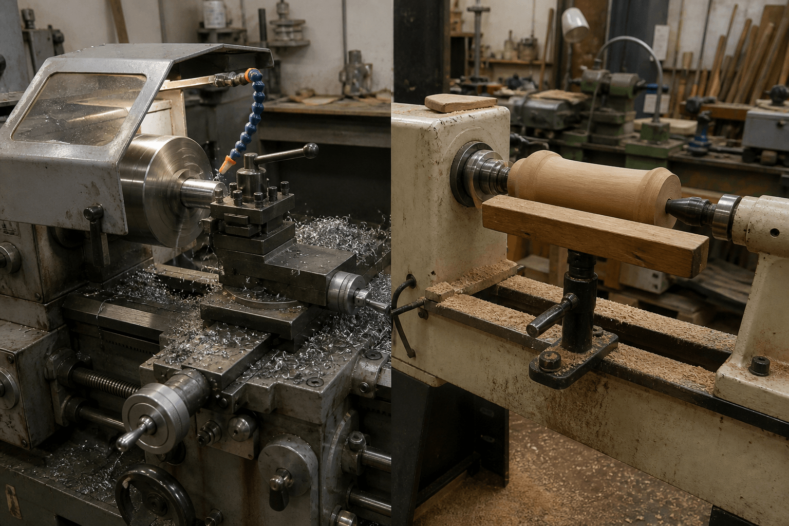 wood on a metal lathe production and quality inspection