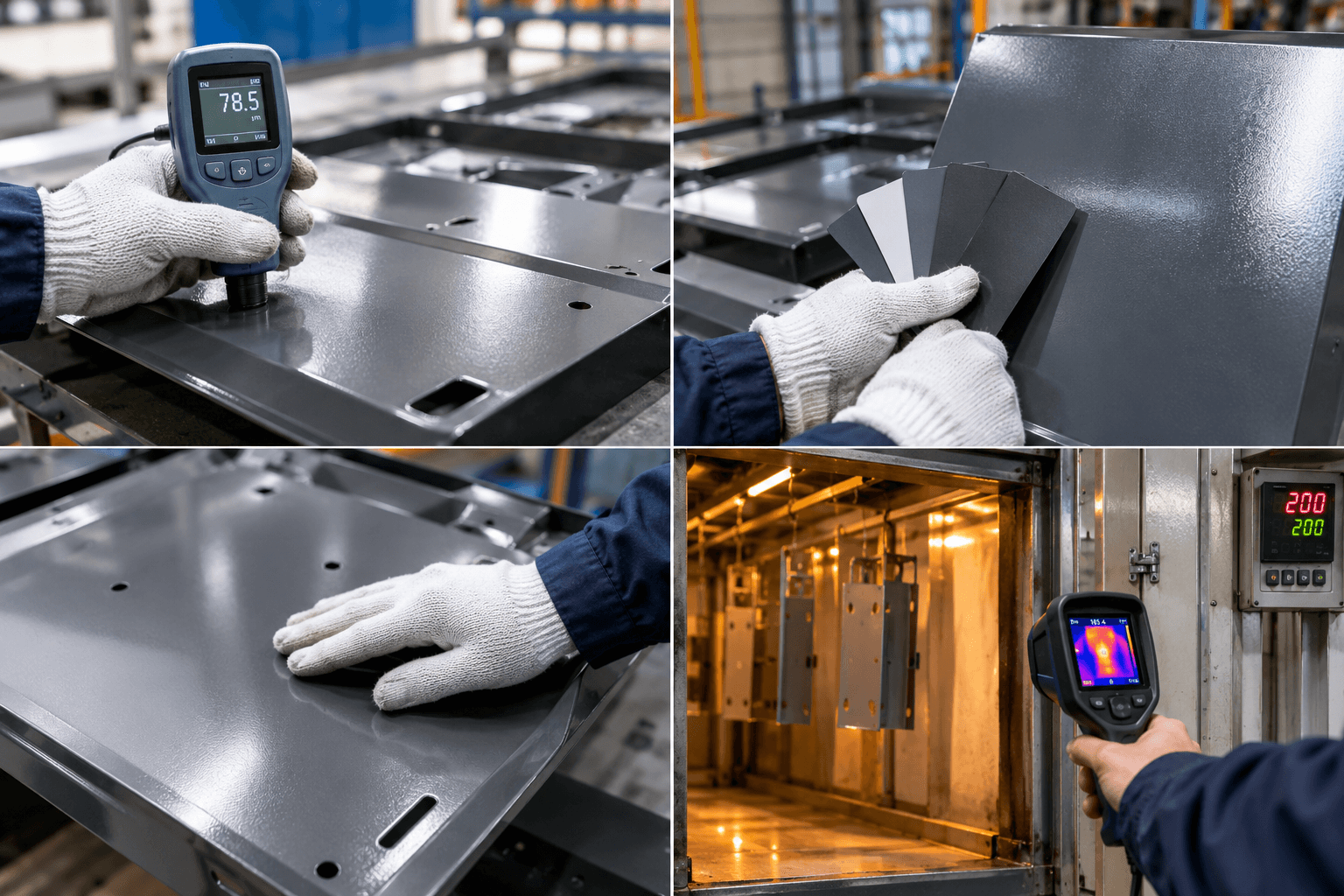 powder coating steps production and quality inspection