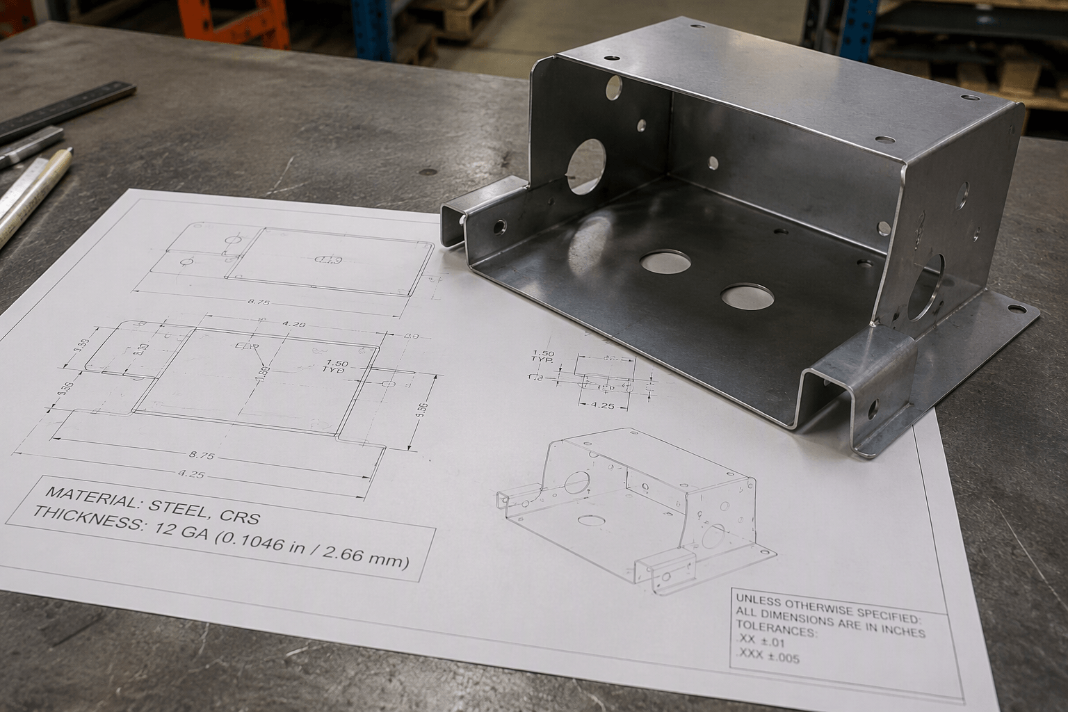 12 gauge sheet metal thickness production and quality inspection
