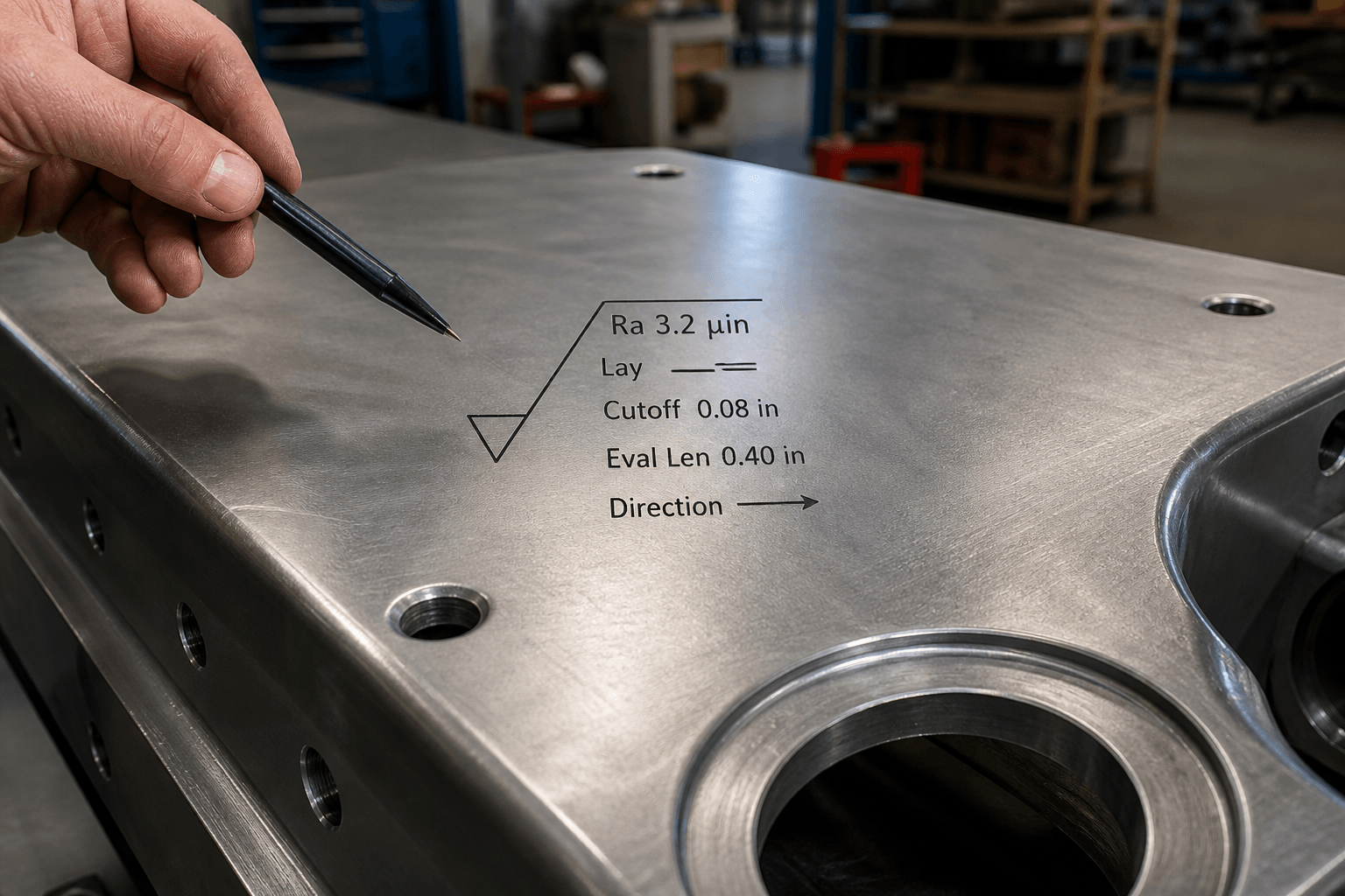 3.2 surface finish in inches production and quality inspection