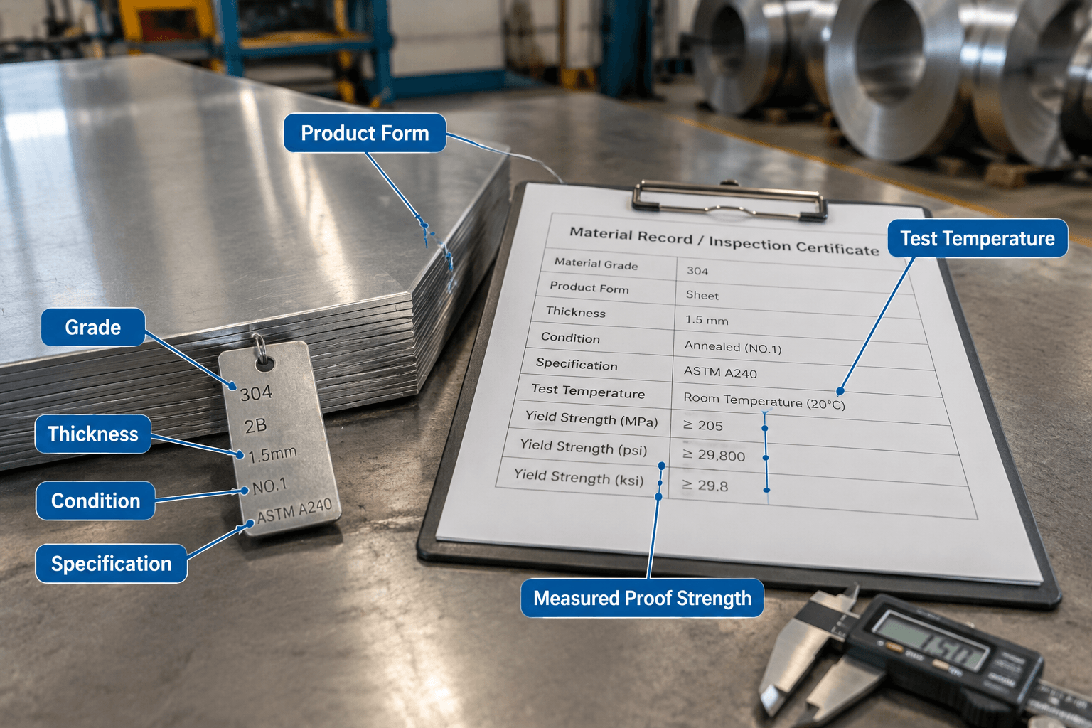 304 stainless steel yield strength production and quality inspection