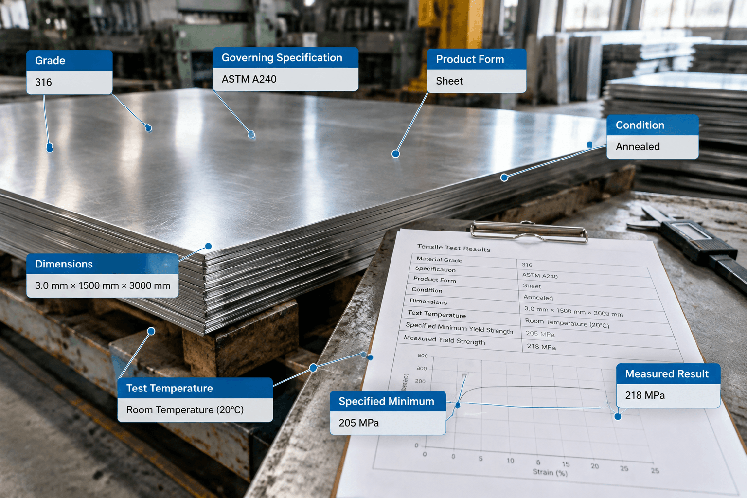 316 stainless steel yield stress production and quality inspection