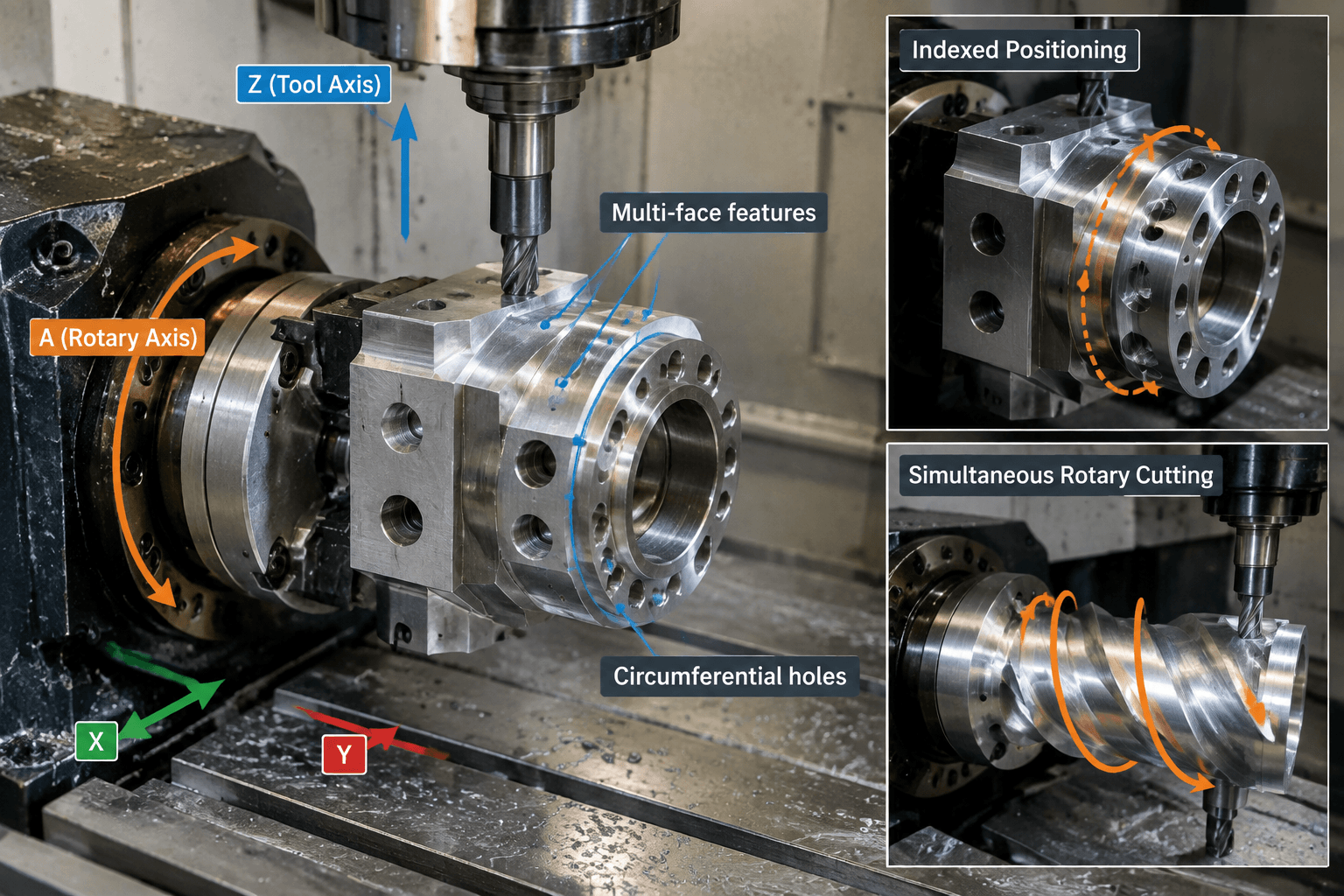 4 axis cnc mill production and quality inspection