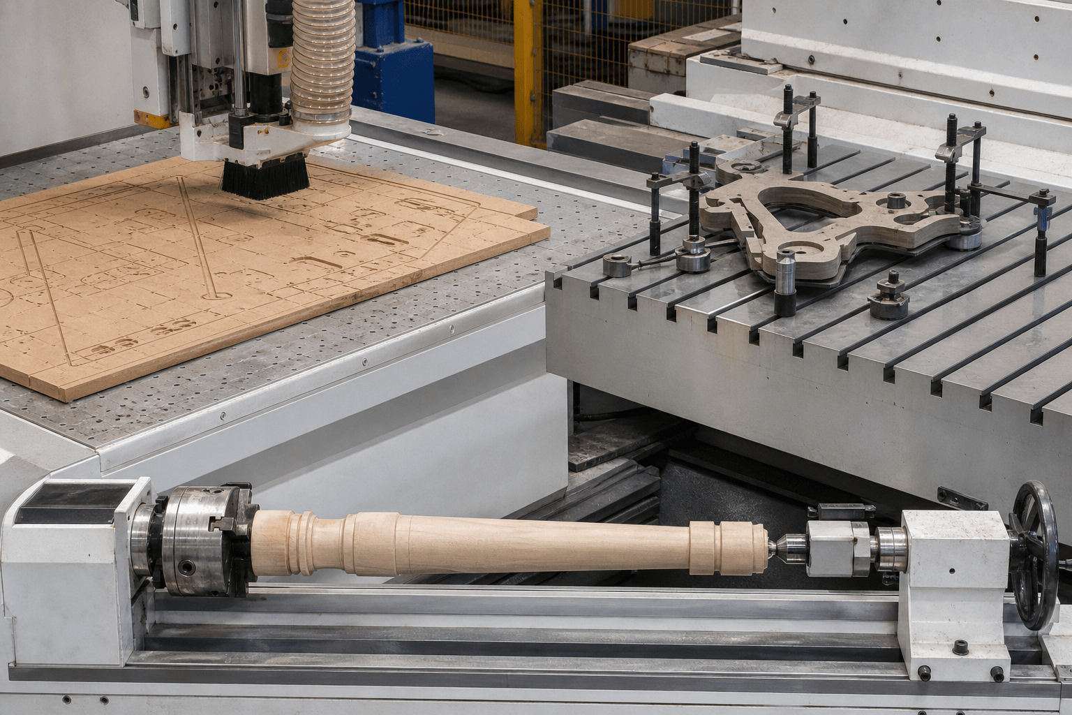4 axis cnc wood router production and quality inspection